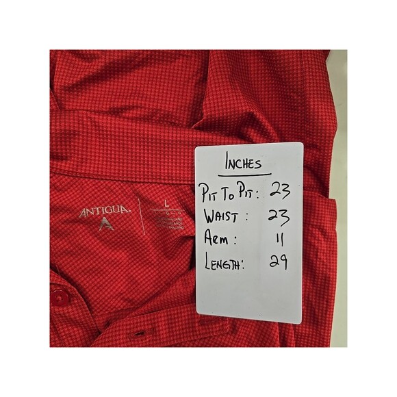 Indiana University Hoosiers Shirt Mens Large Red Antigua Polo Embroidered Logo - Picture 7 of 9